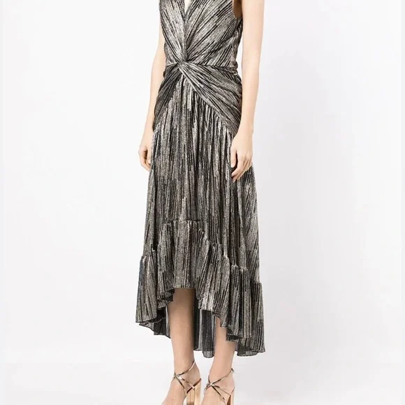 Anthropologie Misa Los Angeles metallic high low dress - Picture 5 of 9
